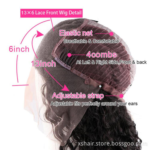 Wholesale 13 by 6 hd loose wave virgin wholesale transparent brown wigs human hair lace front
